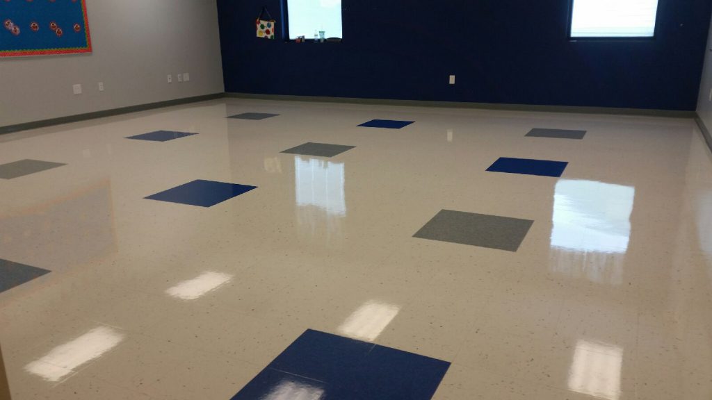 Classroom commercial floor waxing
