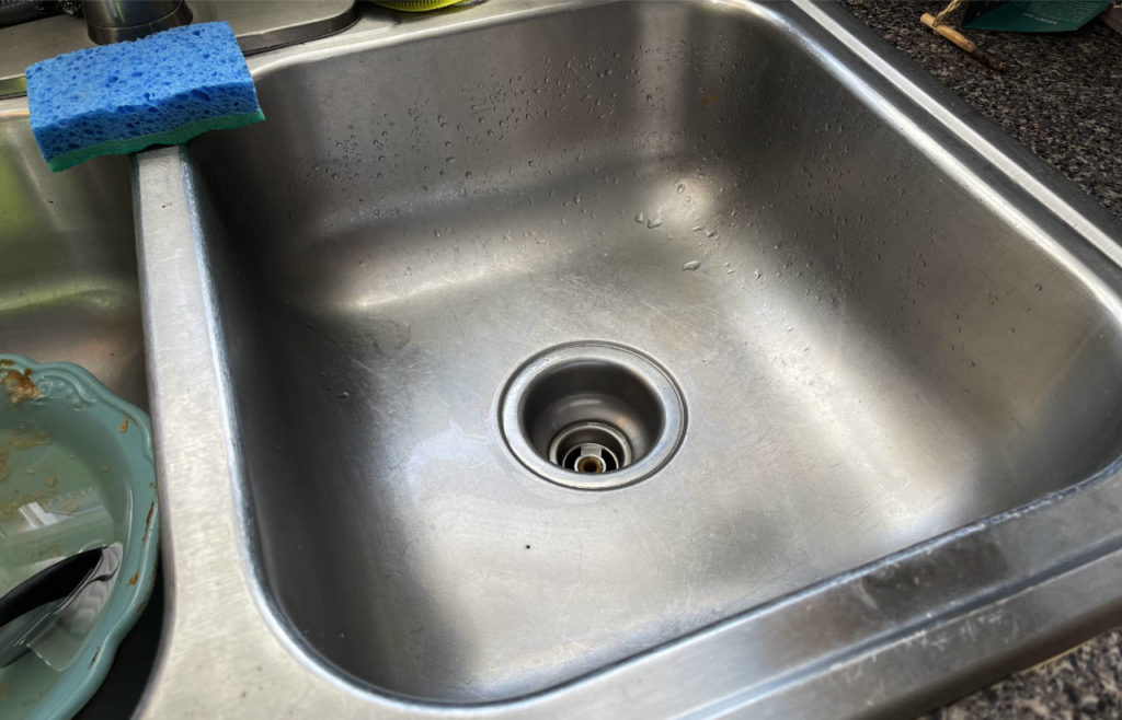 Kitchen sinks for disinfection.